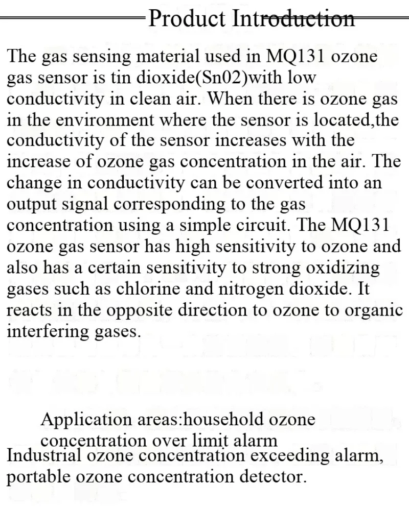 MQ-131 Modul Ozon-Gasdetektion Ozon-Sensormodul Luftqualitätsdetektion – Detail 2