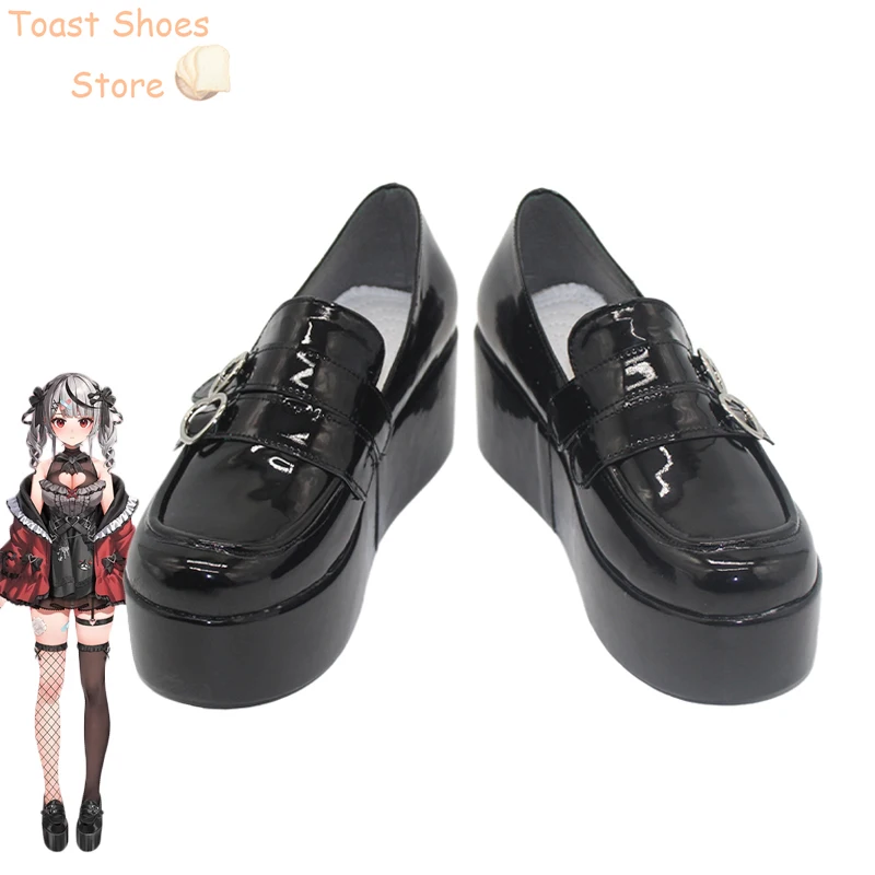 Sakamata Chloe Cosplay Shoes Vtuber Cosplay Prop PU Leather Shoes Halloween Boots Costume Prop