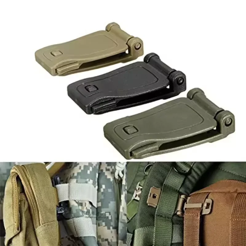 2pcs Multipurpose Carabiner Tactical Strap Buckle Clip Camping Equipment Backpack Bag Buckle Webbing Clip Outdoor Tool Accessory