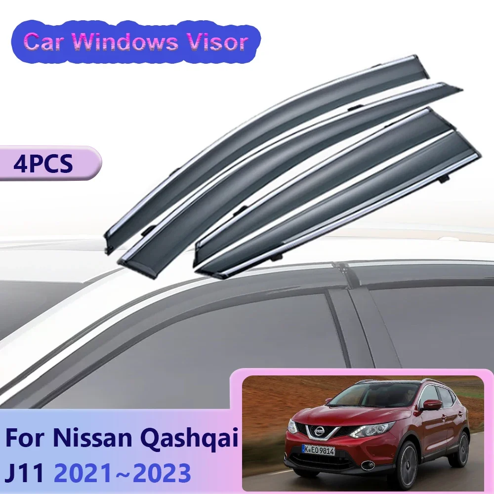 

Window Visor for Nissan Qashqai Rogue Sport J11 2014~2022 Car Side Sun Rain Guard Deflector Vent Smoke Awning Shelter Accessorie