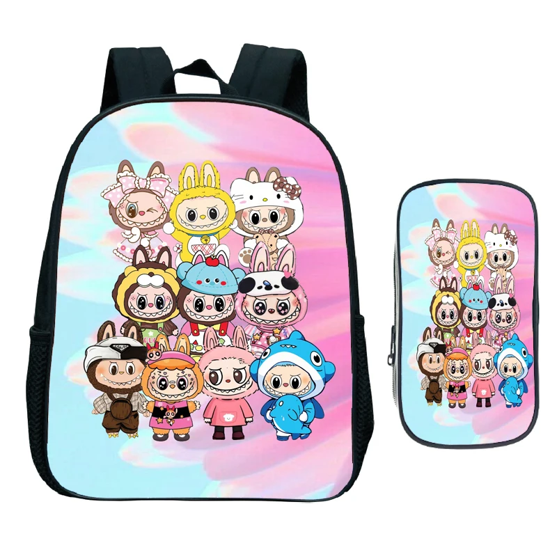 

2cps Labubu Cartoon Children's Bag Fashion Kids Kindergarten Schoolbag Popular Design Kids Boys and Girls Shoulder Backpack