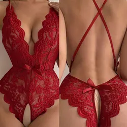 Erotic Sexy Lingerie Women Open Bra Crotchless Sex Underwear Porn Babydoll Dress Hot Lace Sexy Bodysuit Lingerie Exotic Costume