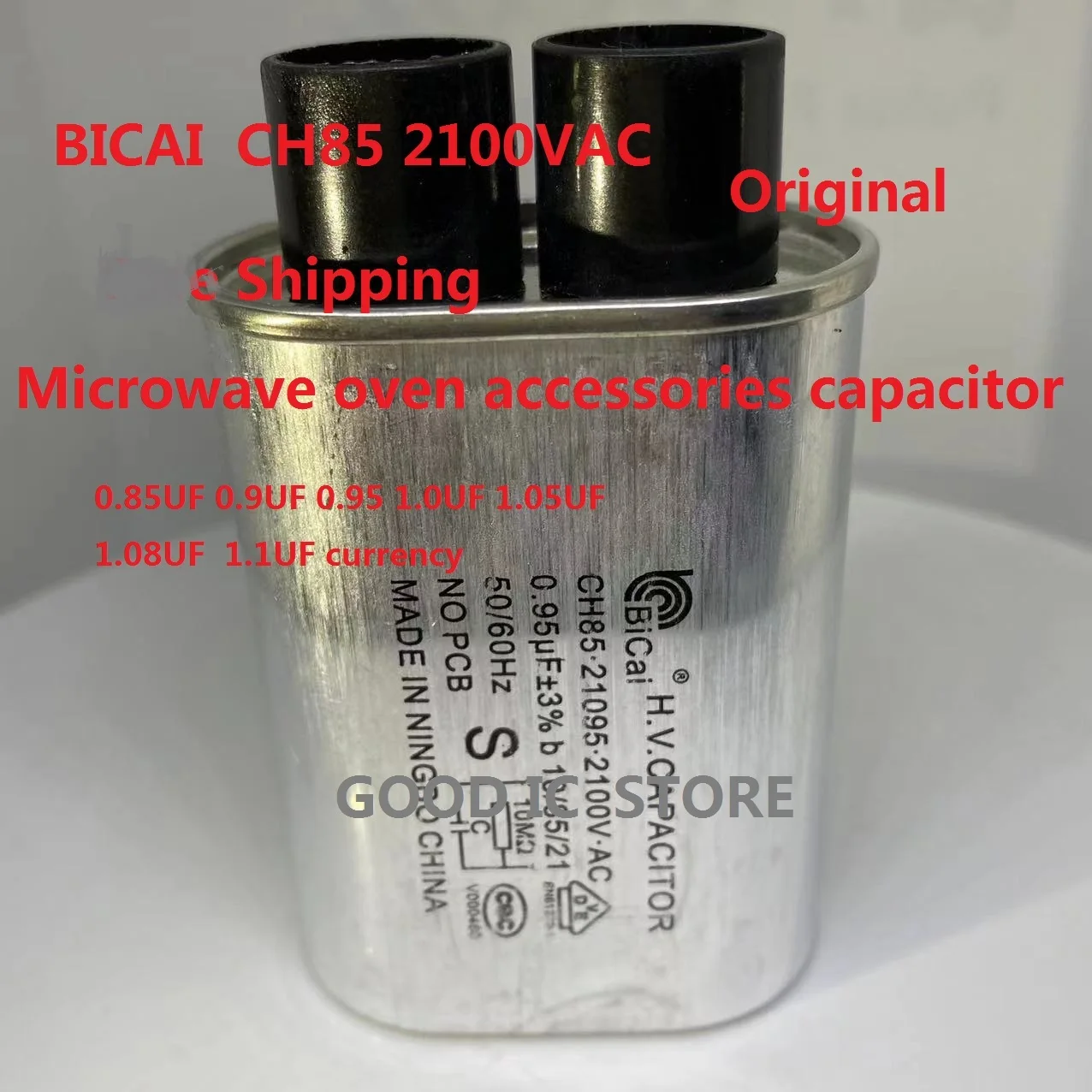 NOWOŚĆ BICAI 2100V AC akcesoria do kuchenek mikrofalowych CH85 kondensator wysokiego napięcia 0.9UF 0.91UF 0.95UF 1.00UF 1.05UF 1.1UF 1.14UF 1.2UF