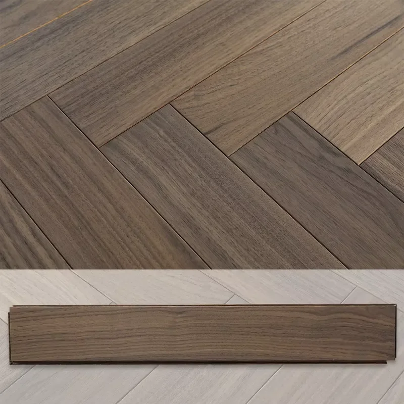 Custom Item, Contact Us Style High Quality American Black Walnut Herringbone Solid Wood Flooring for Interior Bedroom,