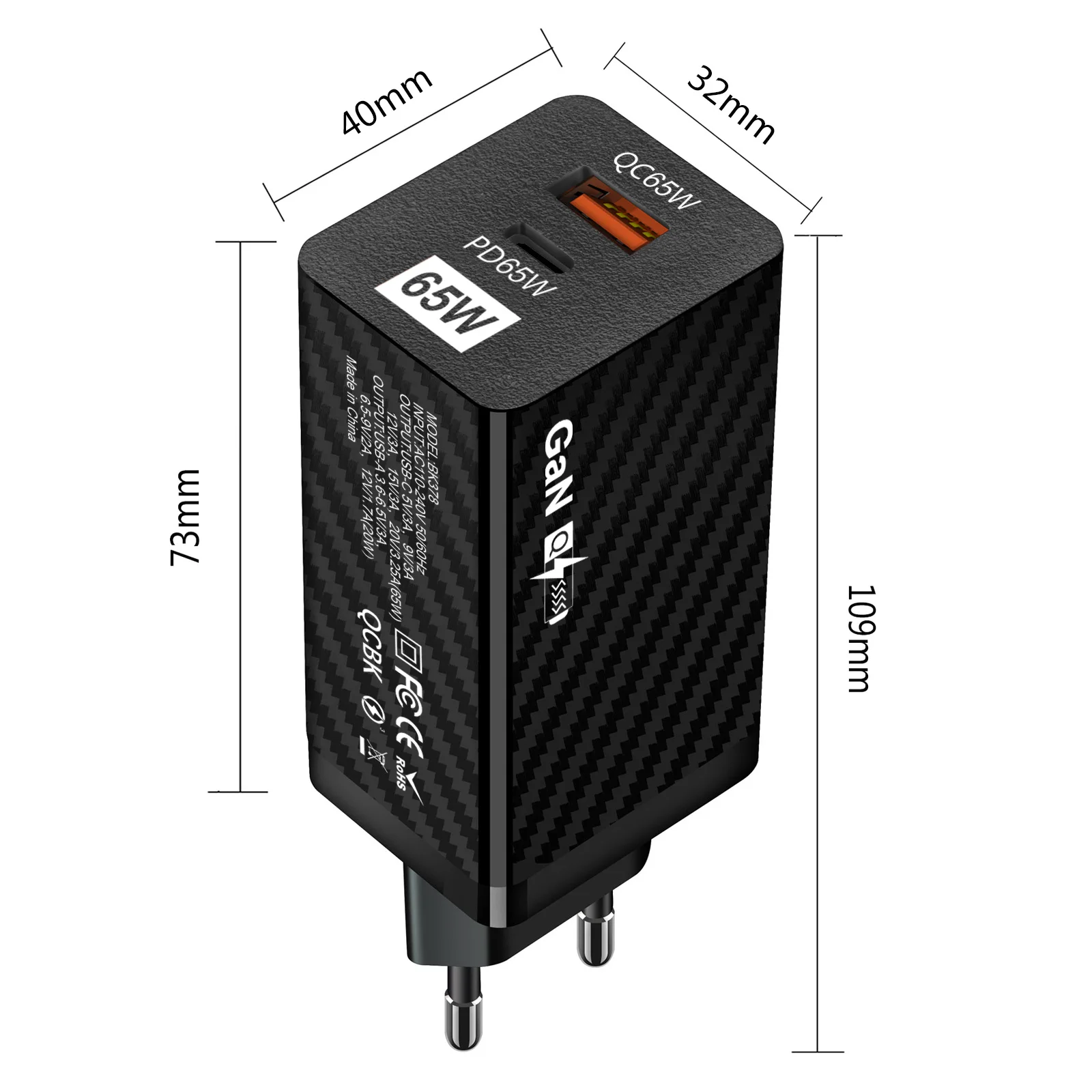 Gan 충전기 PD 65W USB C 노트북 충전기, 맥북 HP 델 스팀 데크 레노버 아이폰 15 14 13 12 11 프로 맥스 삼성 화웨이 아이패드용