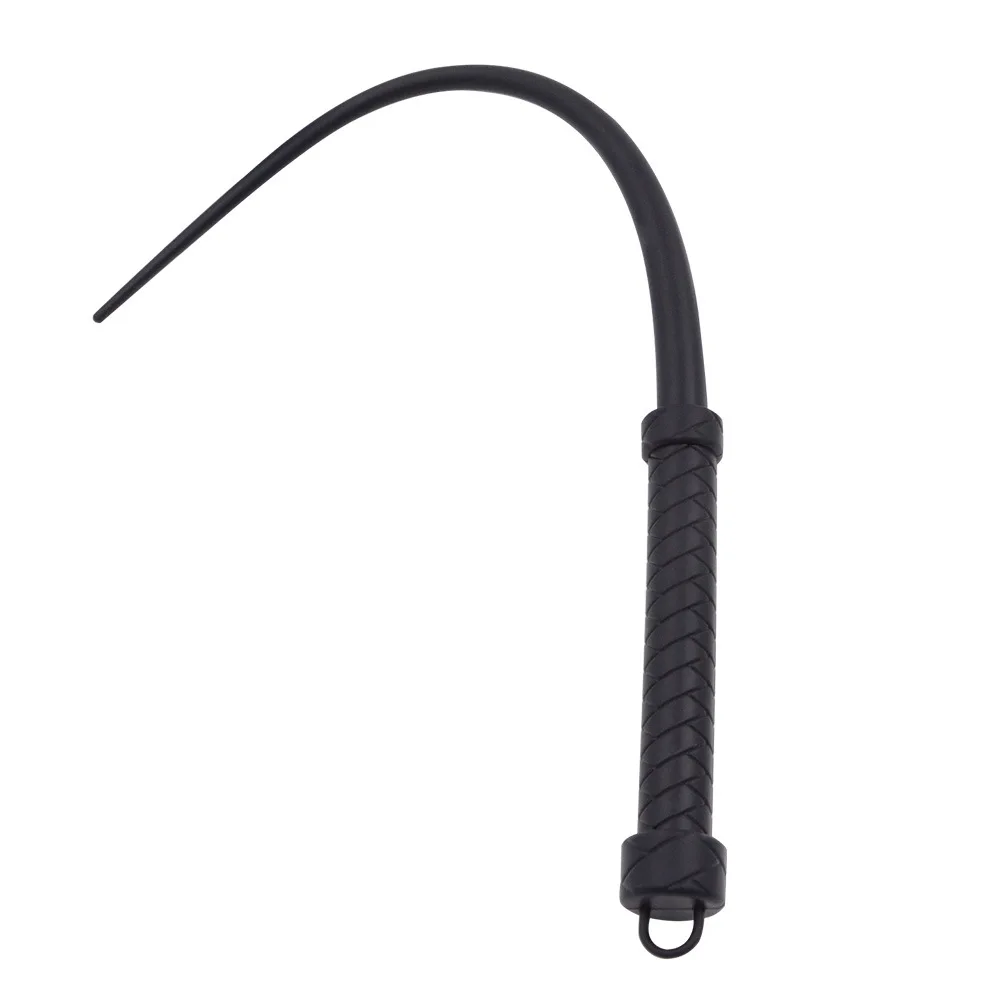 Black 60CM Genuine Silicone Horse Whips Equestrian Training Tools Submissive Riding Horse Whip Horse Racing Whipping Props