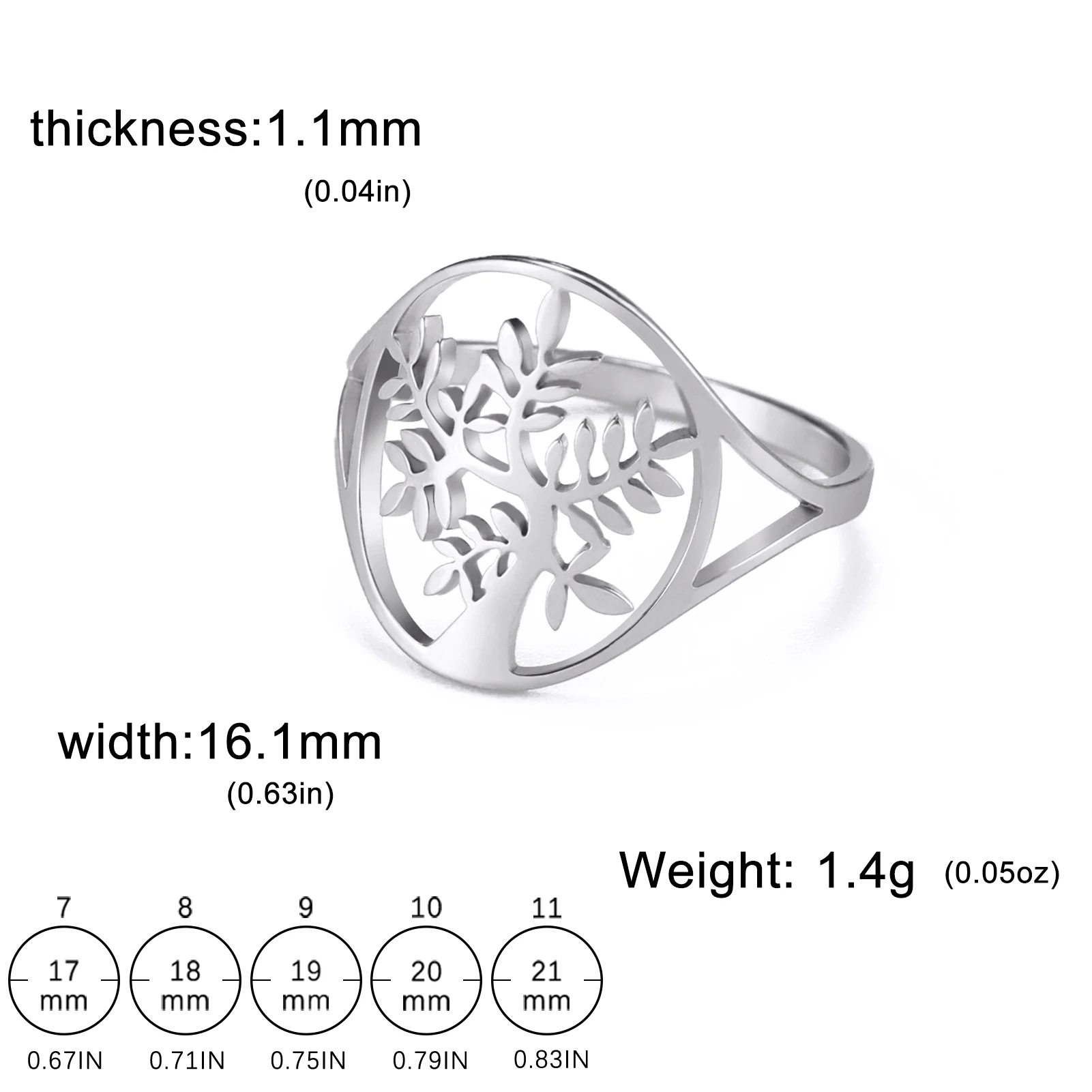 HIPEE 316L Stainless Steel Rings Hollow Tree Of Life Ring For Women Man Personalized Trendy Engagement Wedding Jewelry Gifts