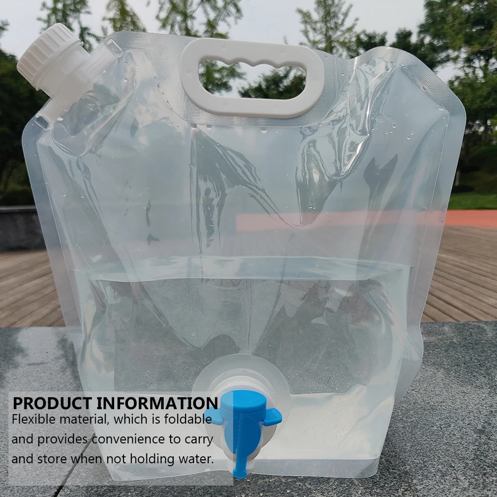 

2 Pcs Bag Portable Hand-held Water Case Foldable Kettle Camping Storage Transparent Bye Travel