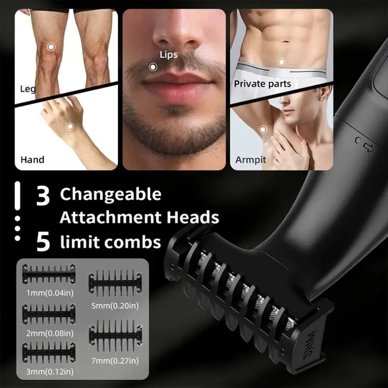 Three-In-One Multi-Function Electric Shaver for Men, Facial, Underarm, Nose Hair Trimmer, Portable Travel Grooming Kit