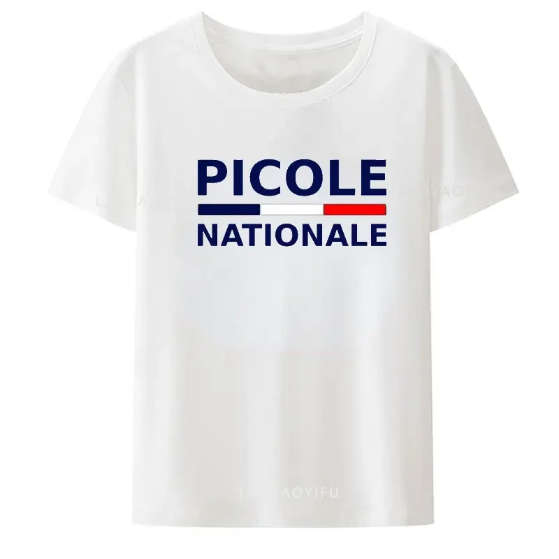 Picole Nationale T Shirt Kawaii Loose Simple Quirky Printed Tee Hip Hop Humor Short Sleev Tops Casual Streetwear Shirts