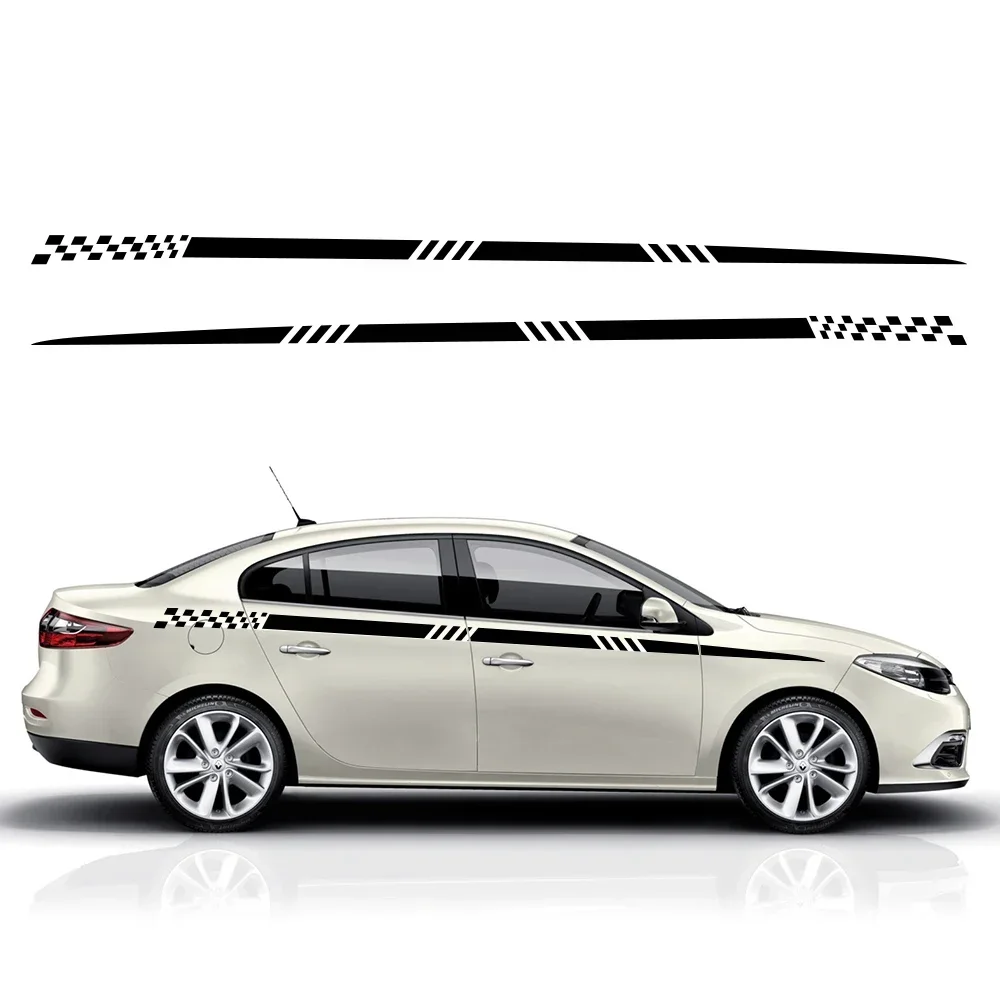 

2PCS Car Waistline Stickers Racing Car Body Side Stripes Vinyl Decals Waterproof Creative Auto Styling Decoration Accessories