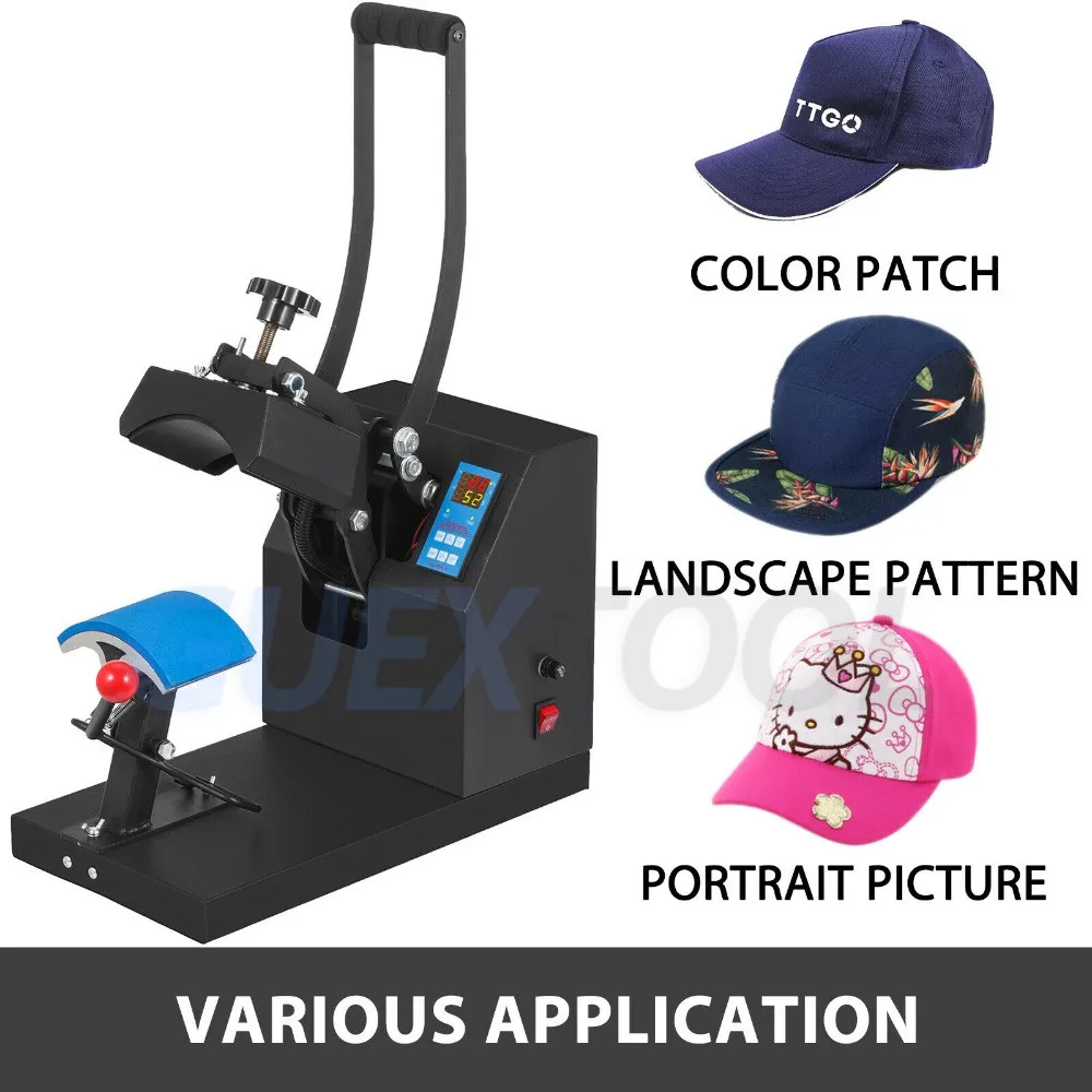 

Hat Cap Heat Press 5.5 x 3.5 inch Heat Transfer Cap Stamping Sublimation Machine Digital Display Clamshell for DIY Advertising