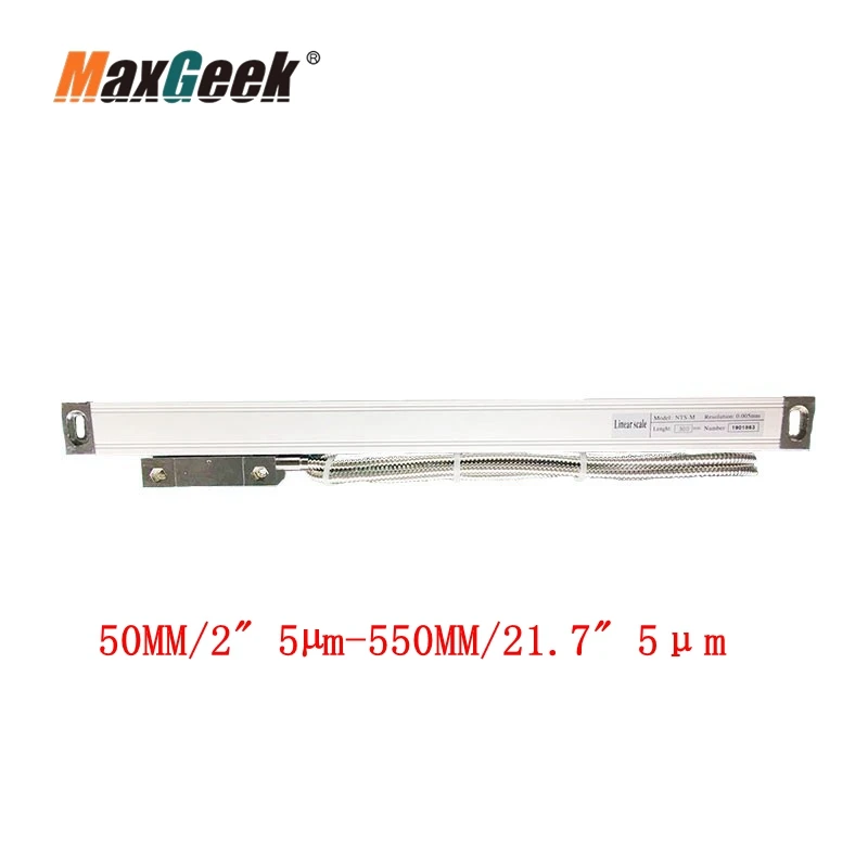 Maxgeek 50 mm 5µm550 mm 21.7 5µm Régua de Grade de Escala Linear Perfeita para Leitura Digital Moagem Máquinas Edm