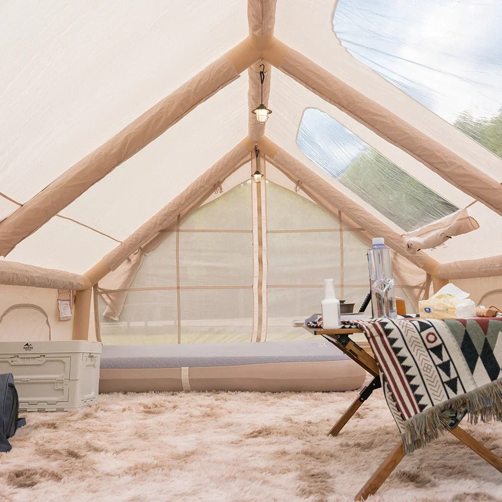 خيمة أوتوماتيكية قابلة للنفخ للتخييم في الهواء الطلق، كابينة محمولة قابلة للطي، معدات تخييم المطر السميكة طوال الليل #3