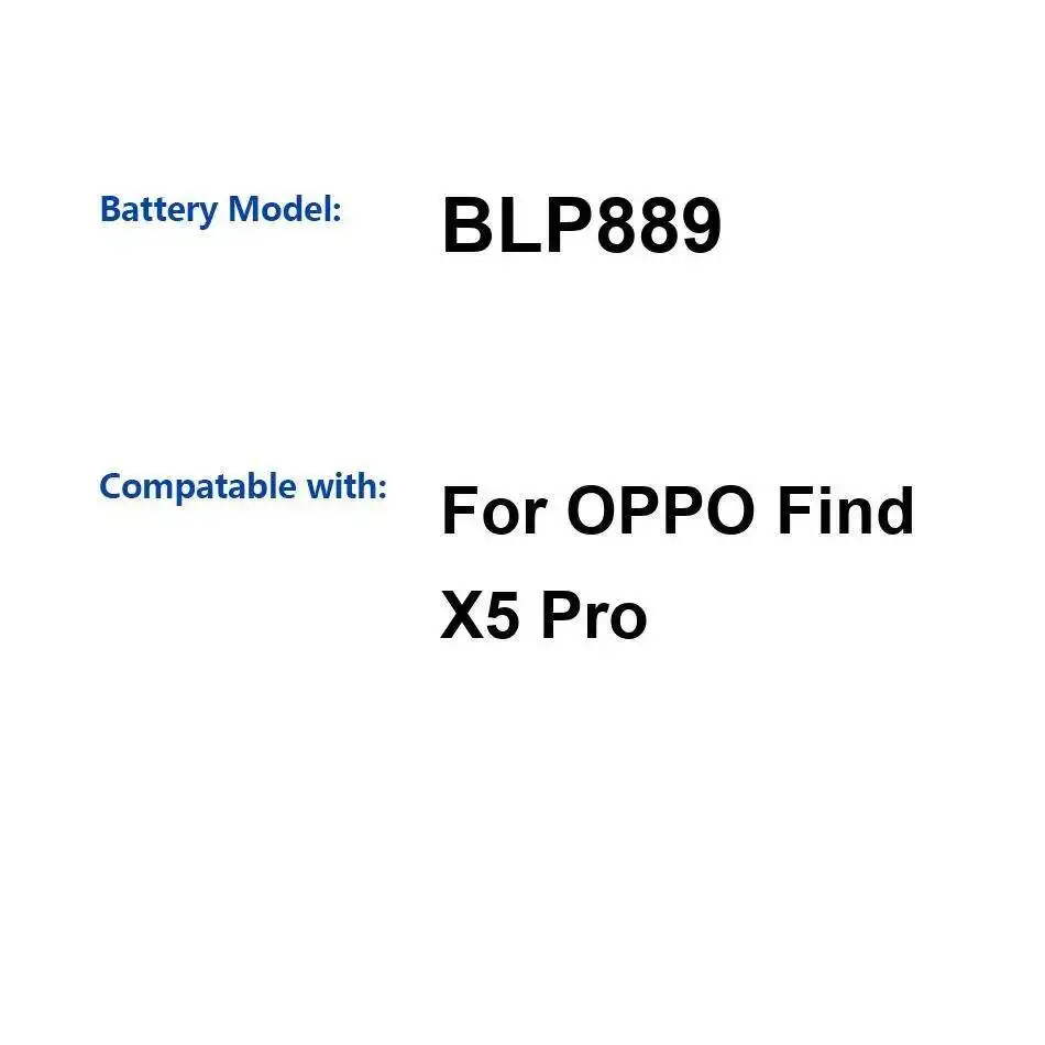

Долговечный аккумулятор для мобильного телефона 2500 мАч BLP889 для Oppo Find X5 Pro