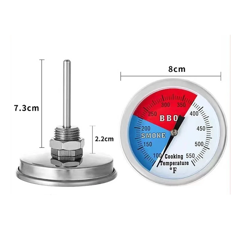JX-21J BBQ Oven Thermometer Stainless Steel Thermometer Bimetallic Thermometer Temperature Gauge Oven Temperature Gauge