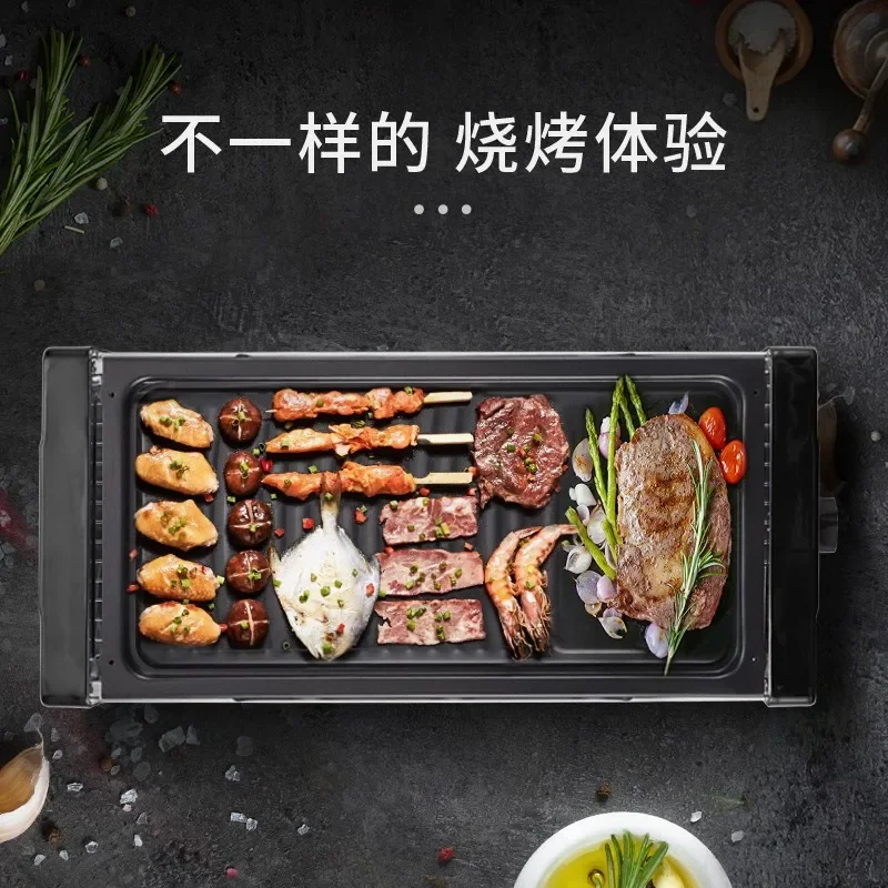 220V Low Smoke Electric Barbecue Machine for Household by Versatile Grill Pot and Skewering Device for Indoor Use