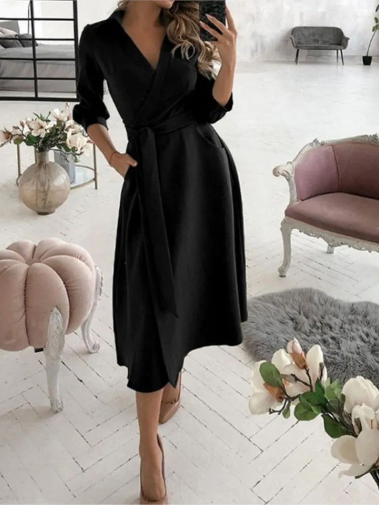 white christmas dresses Romantic Bohemian Casual V neck Long Sleeve Polka DotWedding Dress main image 1