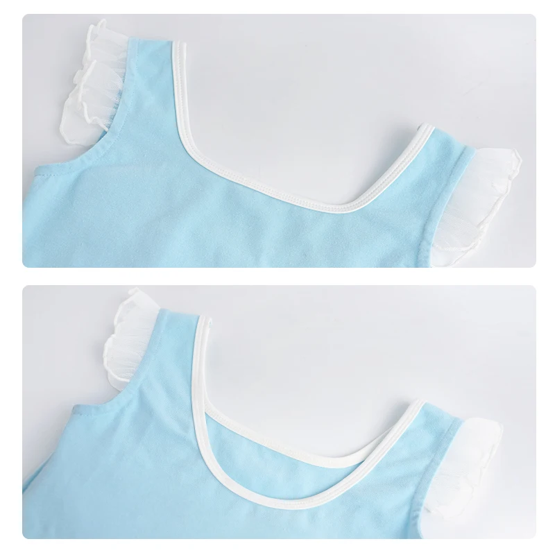 キッズガールズバレエレオタードノースリーブベストダンスボディスーツフライスリーブ体操レオタードバレリーナバレエ衣装チュチュ付き