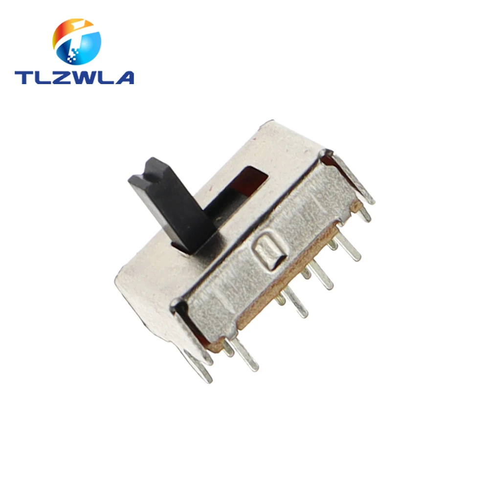 10PCS SS23D07 8 PINS 3 Position 2P3T Toggle Switch Double Vertical Sliding Switch Handle Length 5MM Bracket