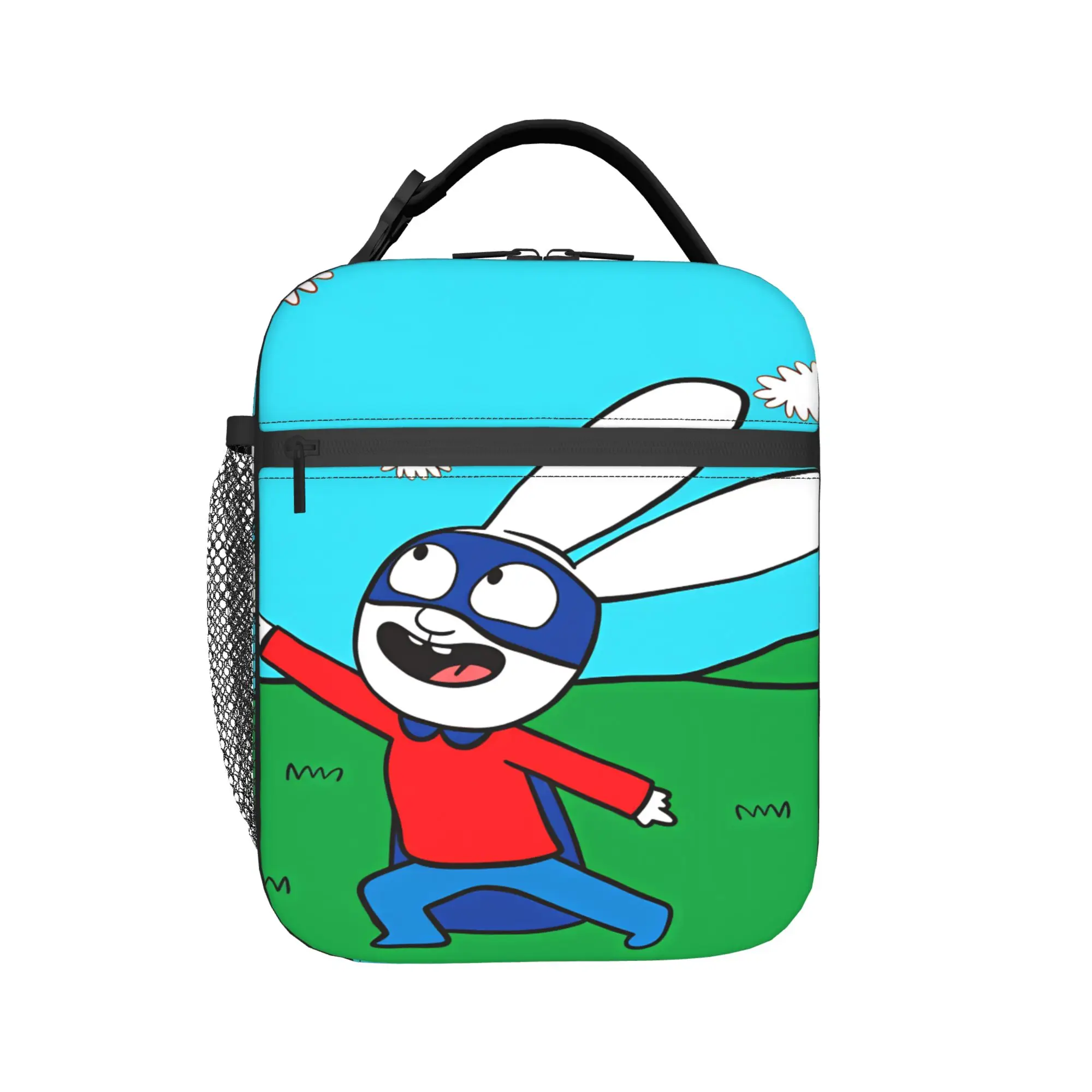 Simon Super Rabbit Lunch Bag, ästhetische Lunchbox, tragbare Tragetasche für Picknick im Freien, Lebensmitteltaschen für Erwachsene, wasserdichte, individuelle Kühltasche – Detail 3
