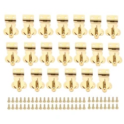 20 Pcs Home Drawer Door Safety Padlock Latch Hasp Golden Locks Mini Buckles Wood Jewelry Box Locked Wine Gift Case Handbag Decor