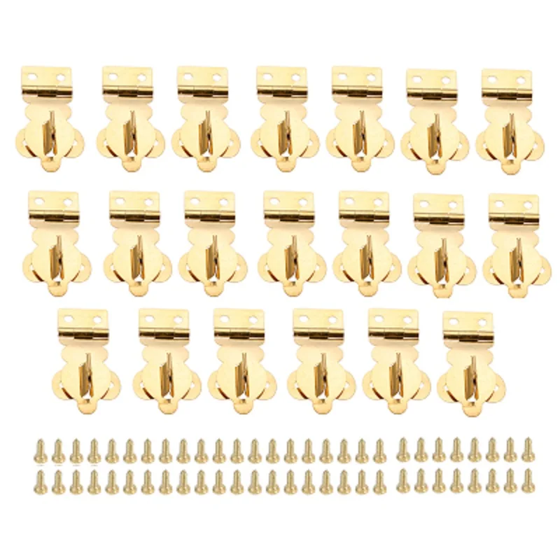 20 Pcs Home Drawer Door Safety Padlock Latch Hasp Golden Locks Mini Buckles Wood Jewelry Box Locked Wine Gift Case Handbag Decor