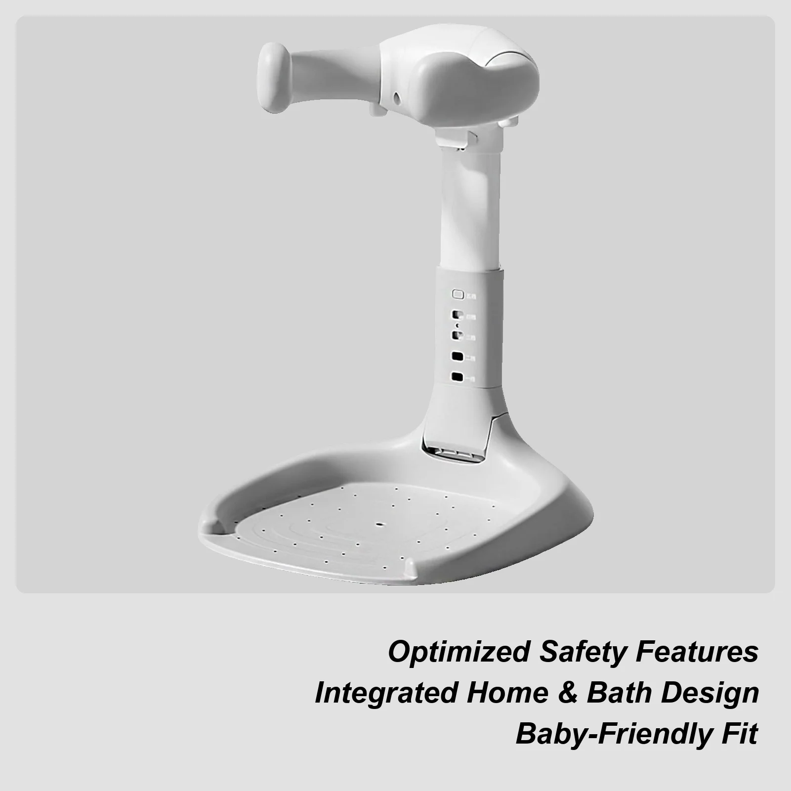 

Baby Shower Stand Adjustable Height Toddler Stand Up Shower Foldable Safety Equipment With Non-Slip Base For Hotel Travel Home
