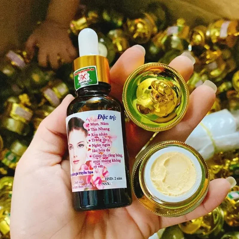 Vietnamese Imported Whitening Set Comboserumfacekemtaitao Reduce Facial Puffiness Eliminate Acne Reduce Large Pores