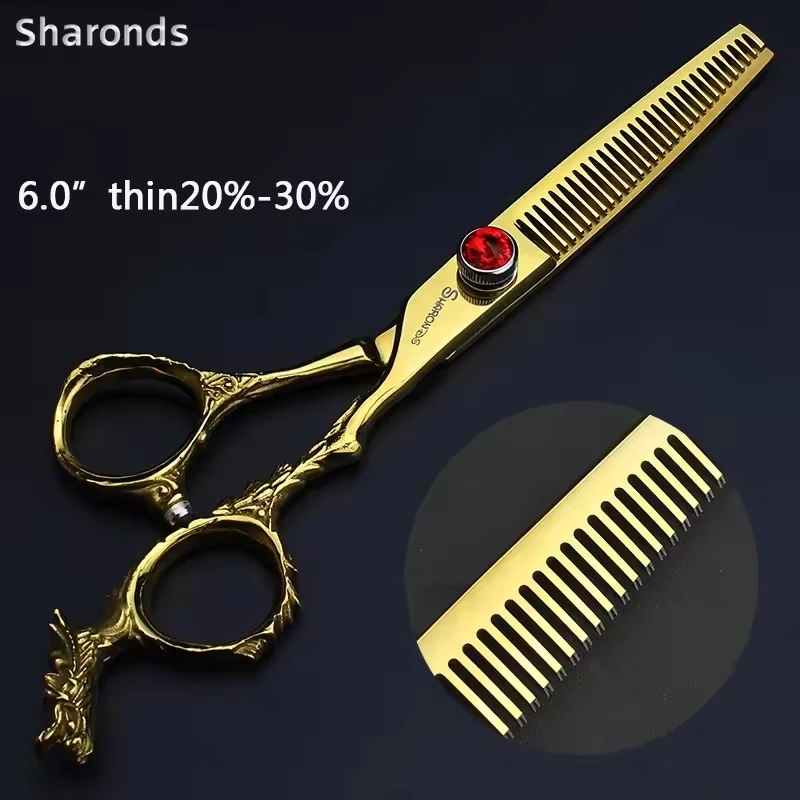 New Hairdressing Scissors 6 Inch Barbershop Shears Professional Hair Stylist Cutting tools Flat Teeth Scissors