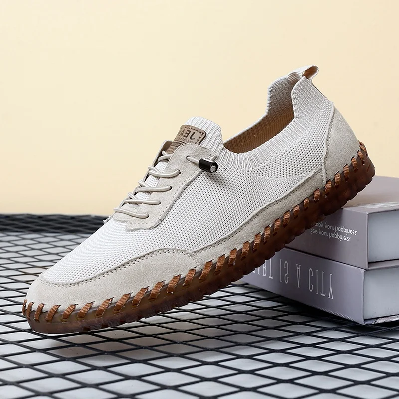 

Leather Shoes For Man Casual Sneakers Comfort Spring Autumn Walking Shoes Non-Slip Lightweight Vacation Hiking Shoes