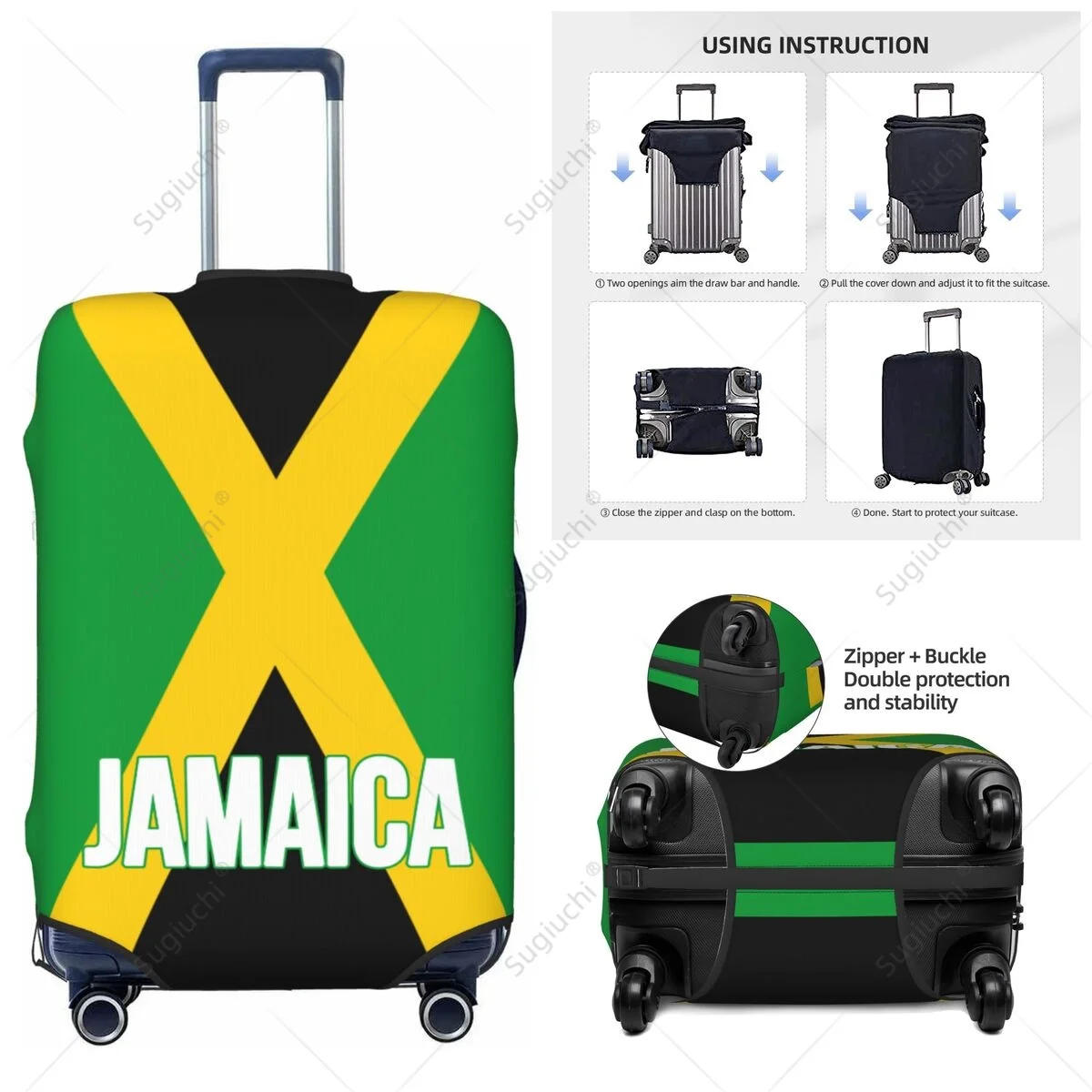 Jamaica Flag Luggage Cover Suitcase Elastic Dust Case Travel Accessories Printed Baggage Case Protective