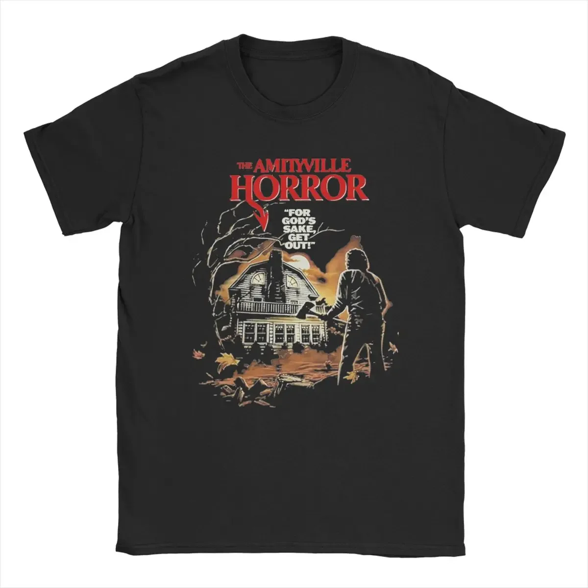 Men's T-Shirt The Amityville Horror Casual 100% Cotton Tees Short Sleeve T Shirt O Neck Clothing Plus Size