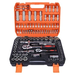 Portable 108Pcs Socket Multifunctional Ratchet Wrench Set Mixed Hand Tool Set with Wrench Motorcycle Bicycle Repair Tool Sets