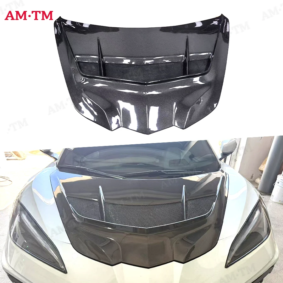 

Углеродное волокно для Corvette c8 Модернизированный капот Zr1, высококачественный передний бампер автомобиля, крышка двигателя, капот, вентиляционные детали, комплект кузова