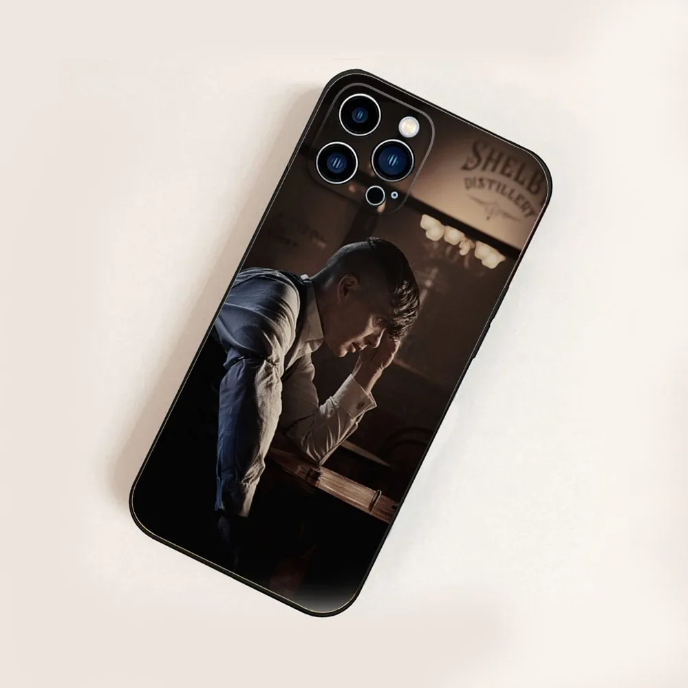 Peaky Cool B-Blinders Phone Case For iPhone 16,15,14,13,12,11,Pro,X,XS,Max,XR,Plus,Mini Black Silicone Soft case