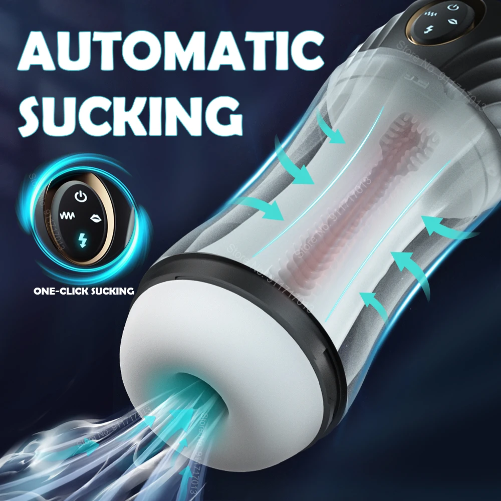 Real Automatic Sucking Male Masturbation Cup Oral Vagina Adult Suction Vibrator Masturbator Toys For Men Blowjob Sex Machine