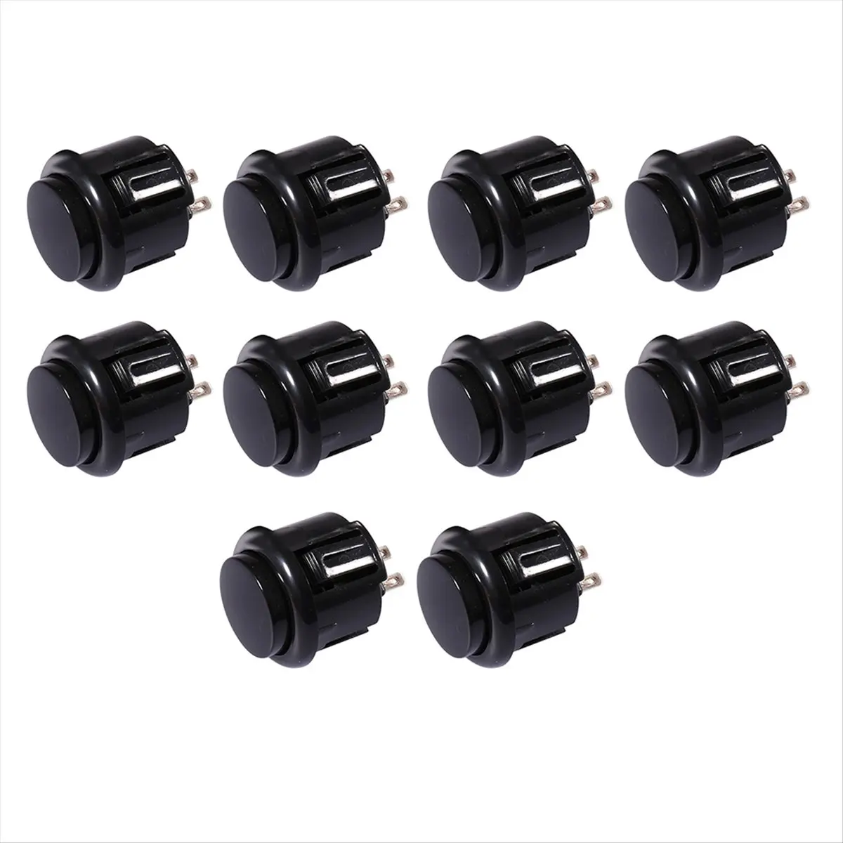 A14M 10 Pcs Buttons 24Mm Responsive Buttons for Gaming Enthusiasts Black