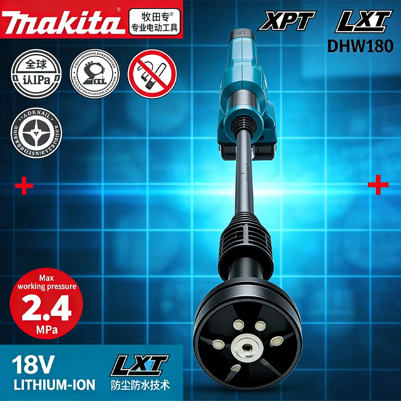 Makita DHW180 Battery High Pressure Washer 18V Cordless Portable Cleaning Device High Flow Rate Power Tool