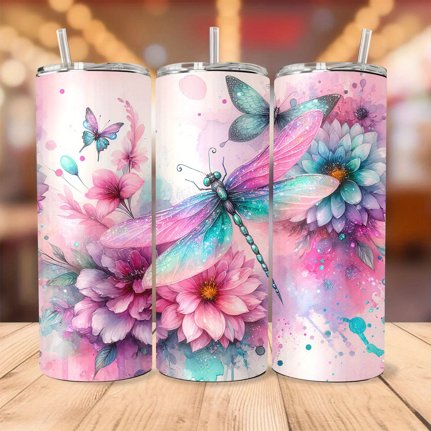 1pc 20oz Creative Fashion Tumbler, Stainless Steel Insulated Cup with Lid and Straw, Portable Vacuum Cup for Hot & Cold Drinks, Ideal for Home, Travel, Outdoor, Summer & Winter, Round Double-Walled Design, Hand Wash Only, PVC-Free