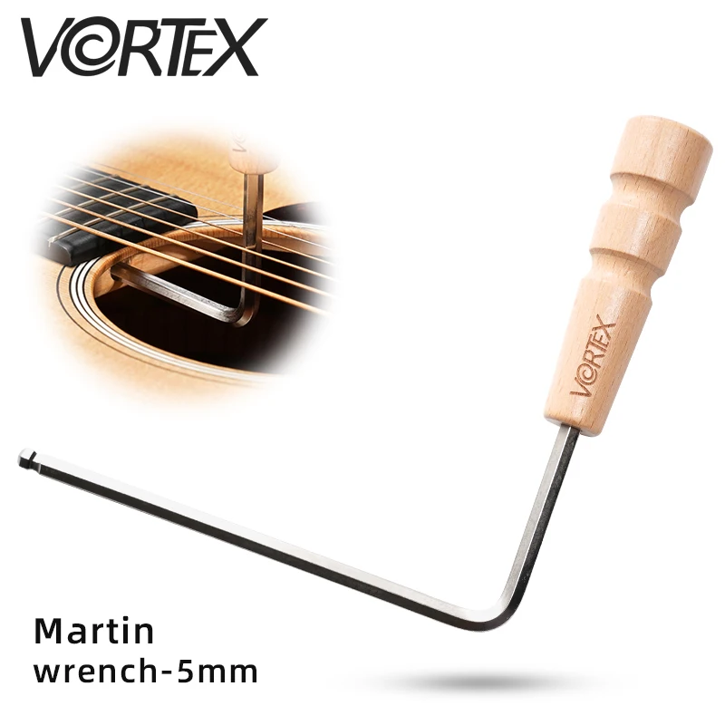 VORTEX   Guitar tool 5mm Wooden handle -Martin guitar special wrench, extended version, hexagonal adjustment neck wrench.