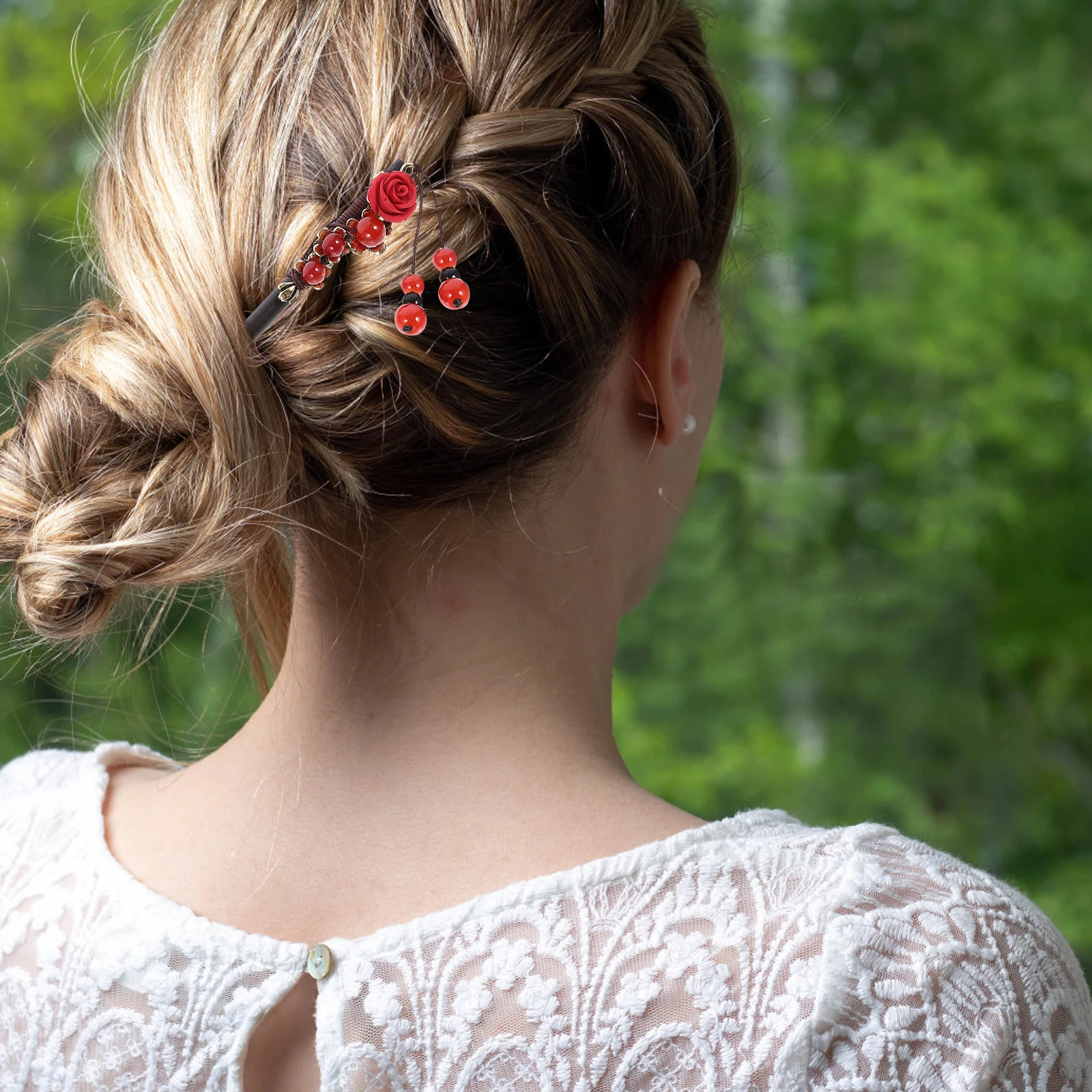 

Traditional Chinese Hairpin Vintage Wooden Barrettes Ancient Style Women Hair Sticks Retro naments Durable Material