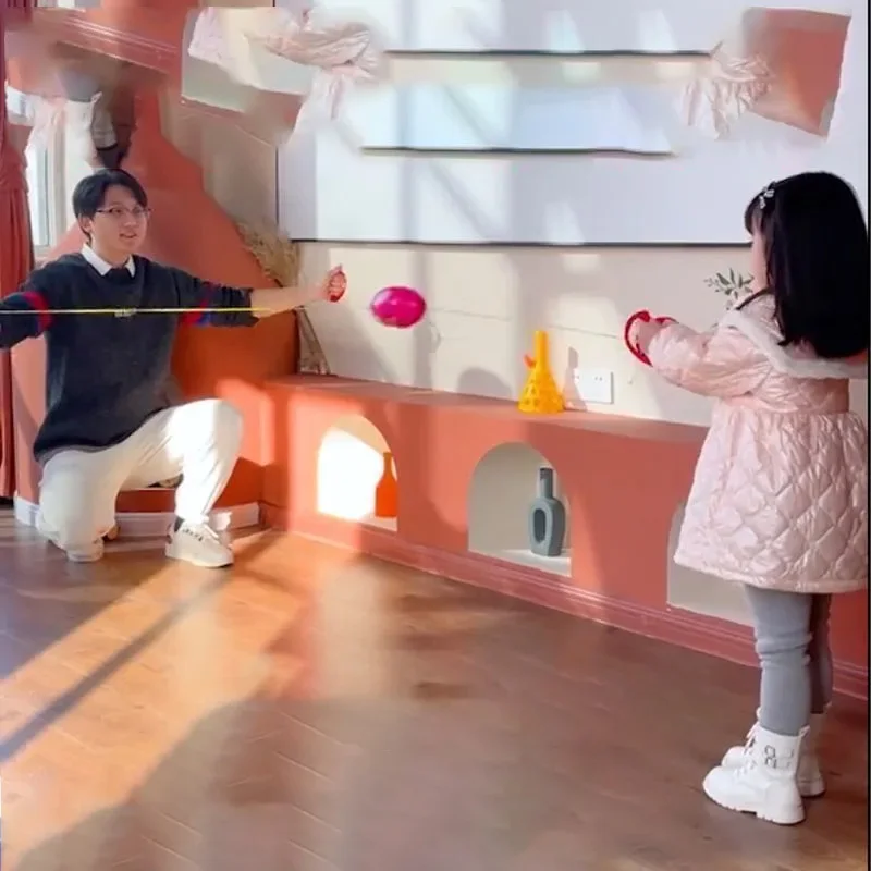 Children's Pull Ball Outdoor Fun Shuttle Hand Ball Toy Parent-Child Interactive Sensory Training Kindergarten Double Pull Ball