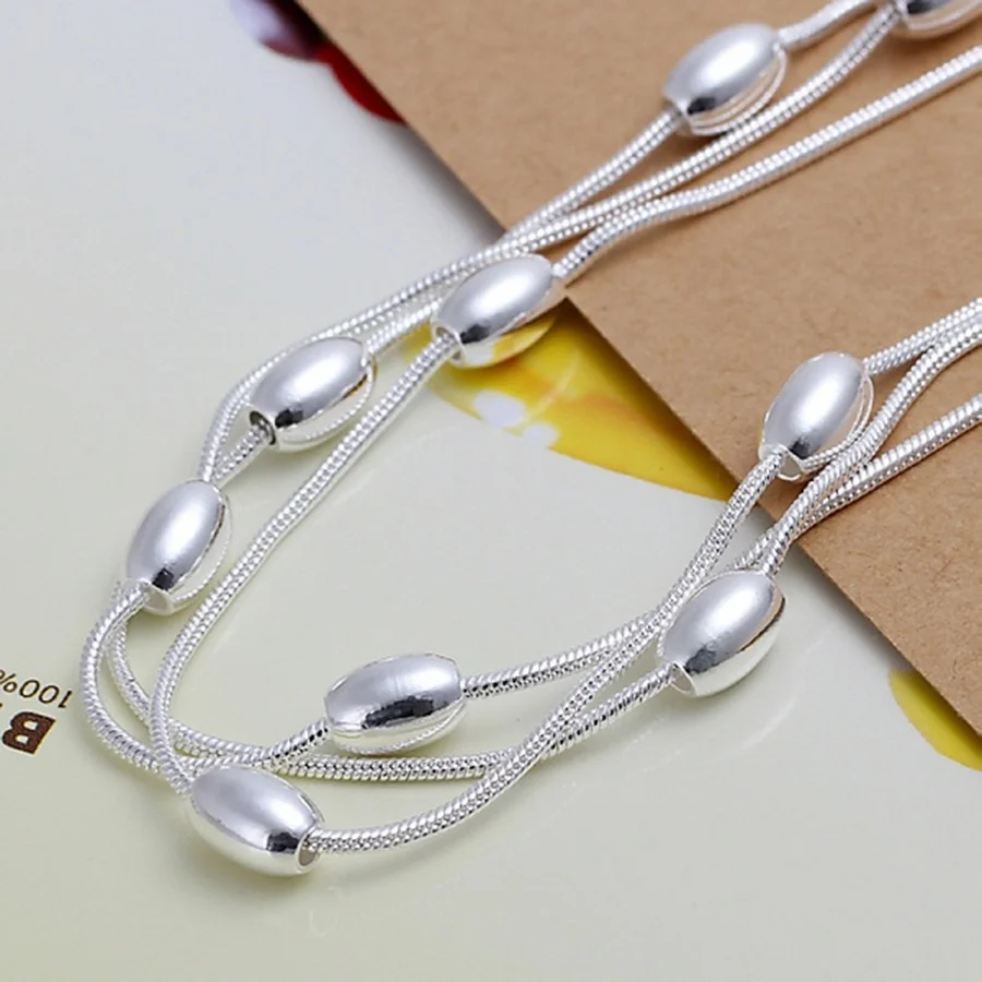 Fashion Design Product Beautiful Silver Color Jewelry High Quality Bracelet Bead Chain Women Lady Wedding image 4