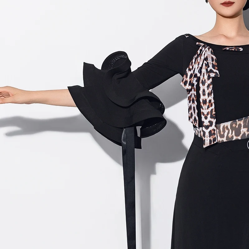 Ballsaal Latin Dance Zubehör Modern Dance Arm Zubehör Schwarz Blume Manschette Band Wettbewerb Flamenco Dance Wear DN21435