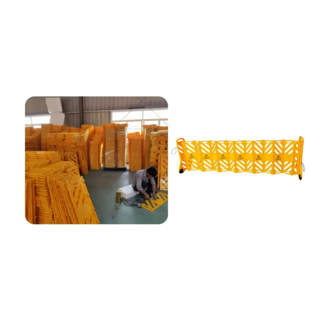 Plastic retractable safety fence portable folding safety barrier yellow 3.9 meters maximum length for road and crowd control