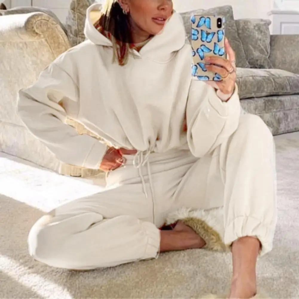 

Осень и зима 2025 года, новая женская толстовка с капюшоном + брюки, комплект из двух предметов, уличный женский пуловер, спортивная одежда, комплект из 2 предметов, спортивный костюм