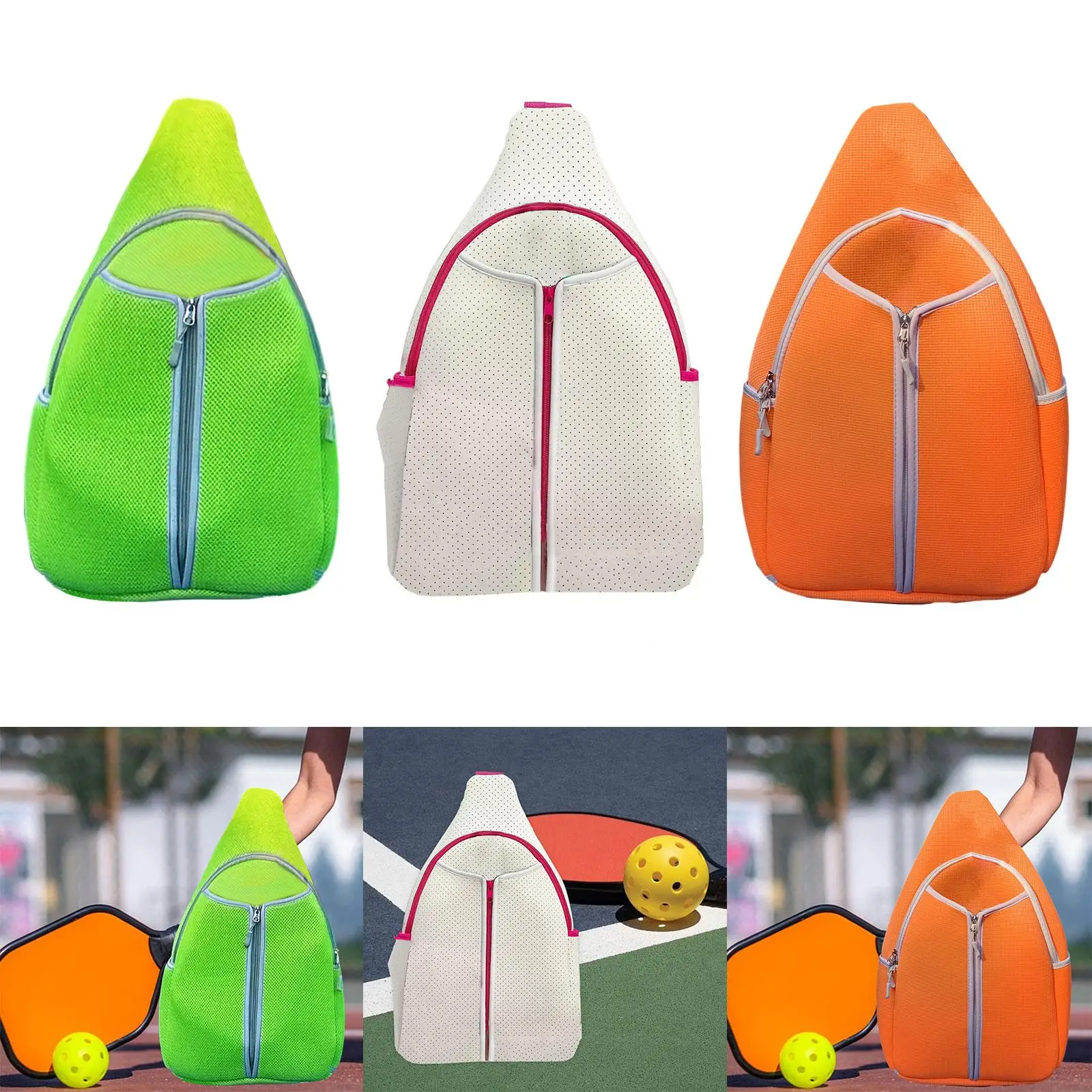 

Pickleball Bag Large Capacity Zipper Closure with Adjustable Shoulder Strap