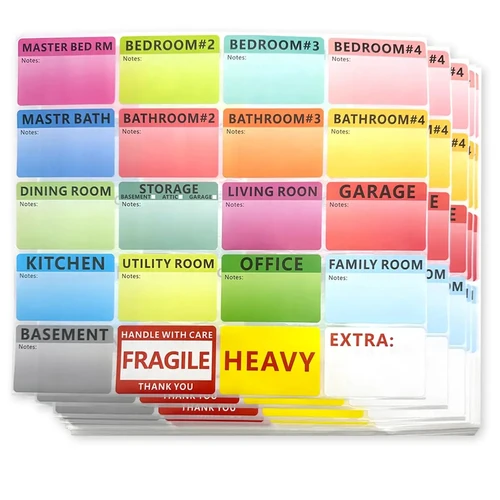 이동식 스티커, 가정 이동식 라벨, 초대형 포장 상자, 사무실 3 침실 라벨 하우스, 600 개 라벨 모바일 스티커 