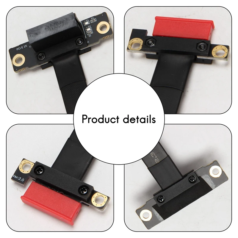 90 grados Pci-E Pci Express 1X a 1X ranura elevador tarjeta convertidor extensor cinta adaptador Cable de extensión Pci-E X1 chapado en oro para